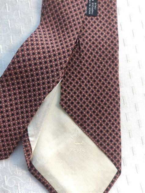 YVES SAINT LAURENT PARIS SILK TIE SETA YSL CRAVATTA 